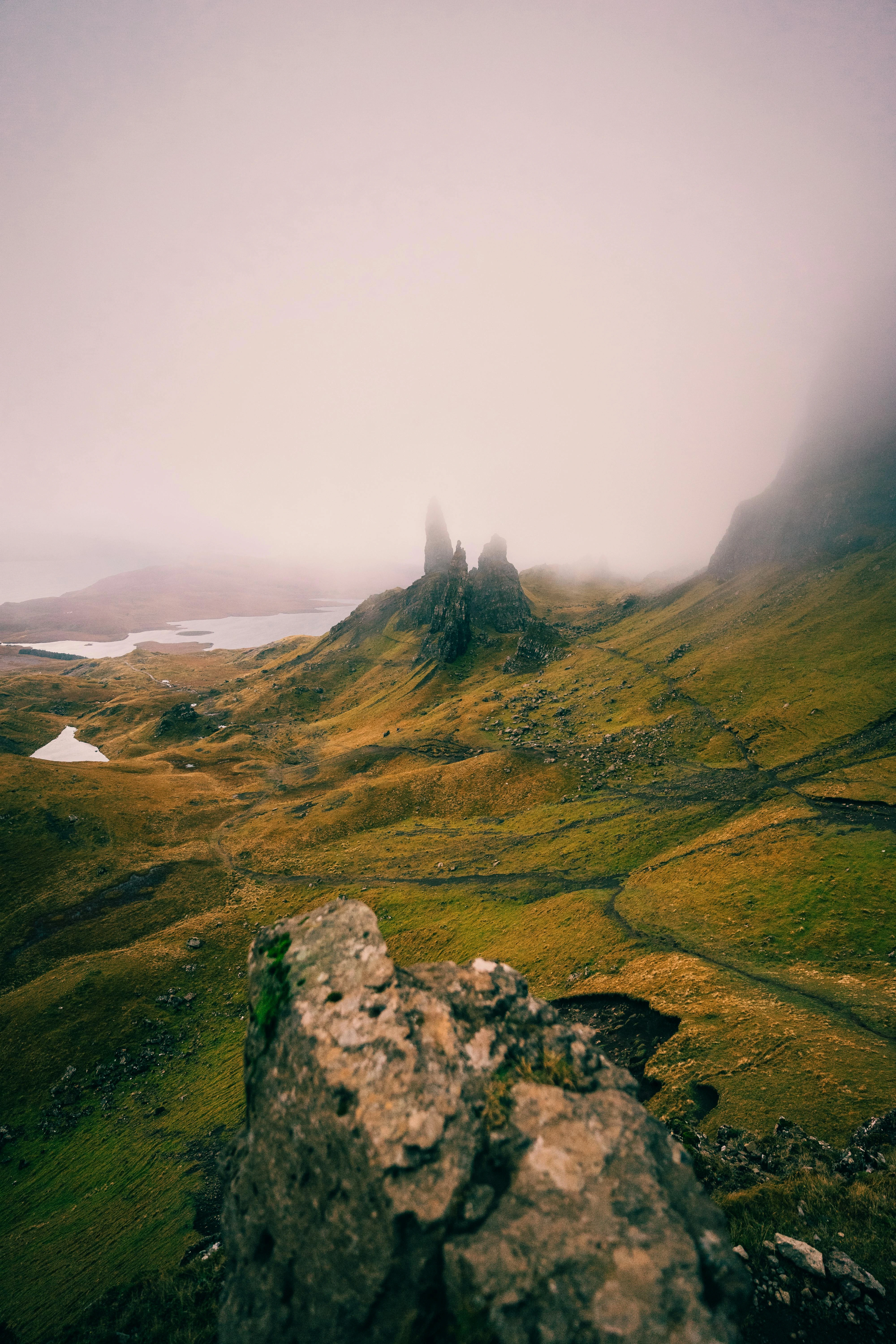 Walking trail beneath the Old Man of Storr, Isle of Skye